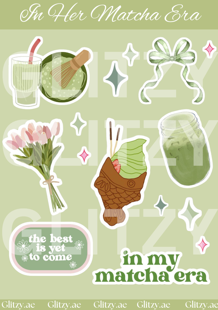 In my matcha era sticker sheet (A6)