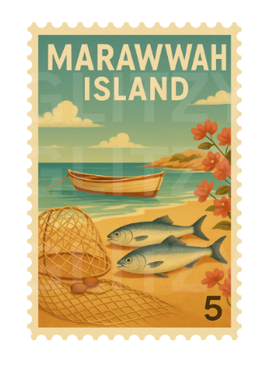 Marawwah Island Stamp sticker