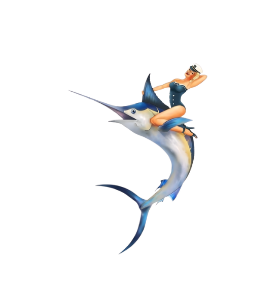 Lady on Fish sticker