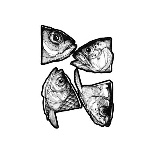 half fish sticker