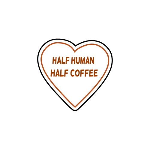 half human half coffee sticker