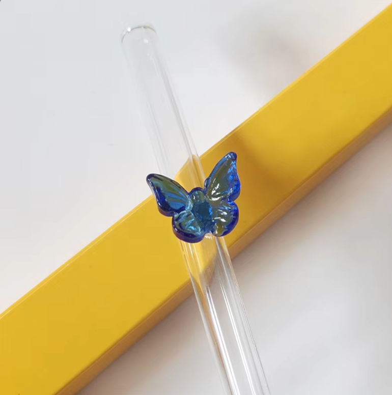 Butterfly Glass Straw