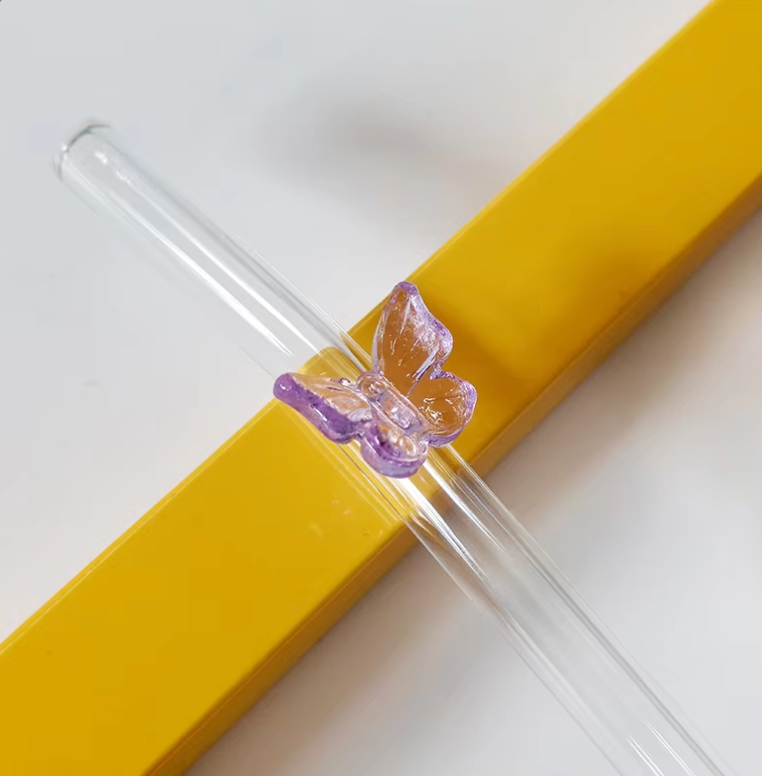 Butterfly Glass Straw