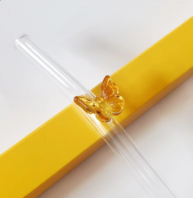 Butterfly Glass Straw