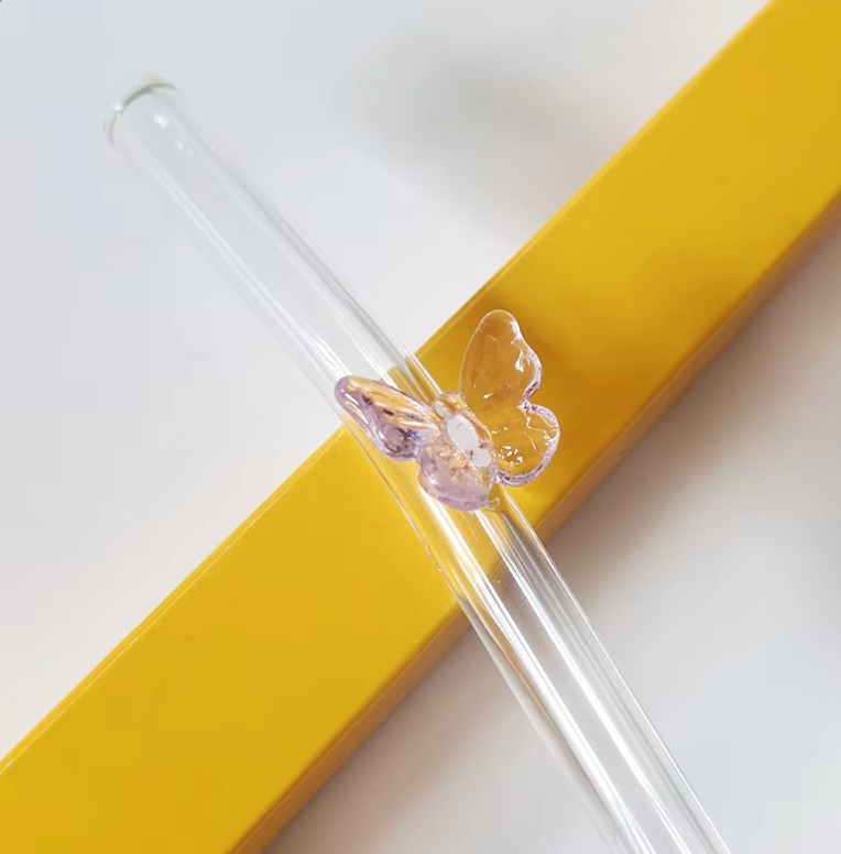 Butterfly Glass Straw