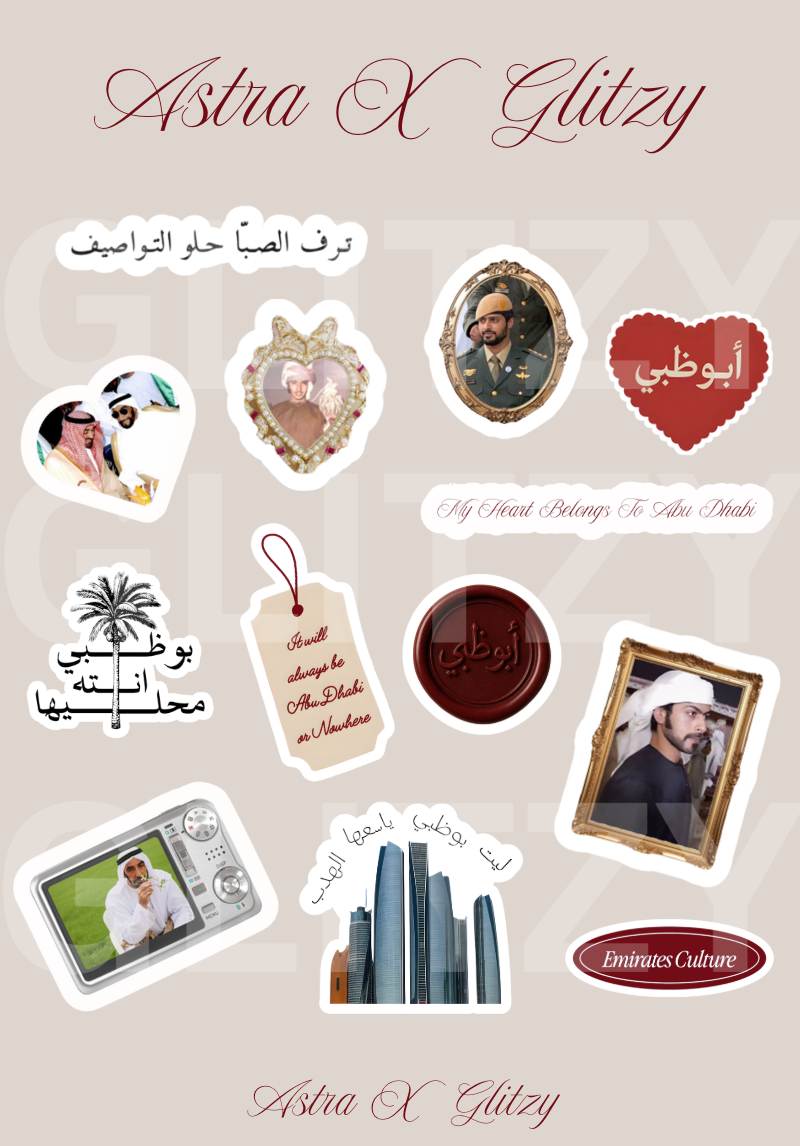 Glitzy X Astra sticker sheet