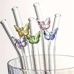 Butterfly Glass Straw